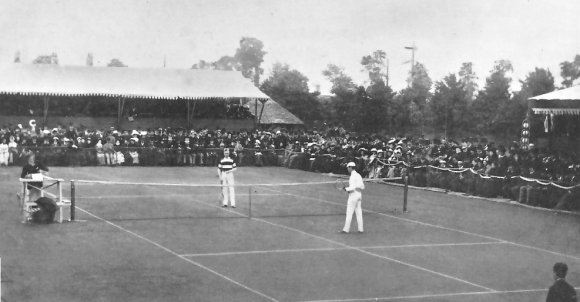 Jeden z pierwszych meczy tenisowych
